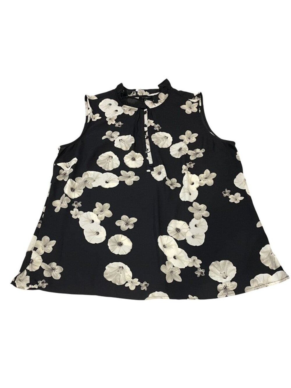 Talbots Floral Fairy Grunge Blouse sz PL Black Whimsygoth Boho Feminine Romantic